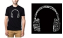 LA Pop Art Mens Premium Blend Word Art T-Shirt - Headphones - Music in Different Languages